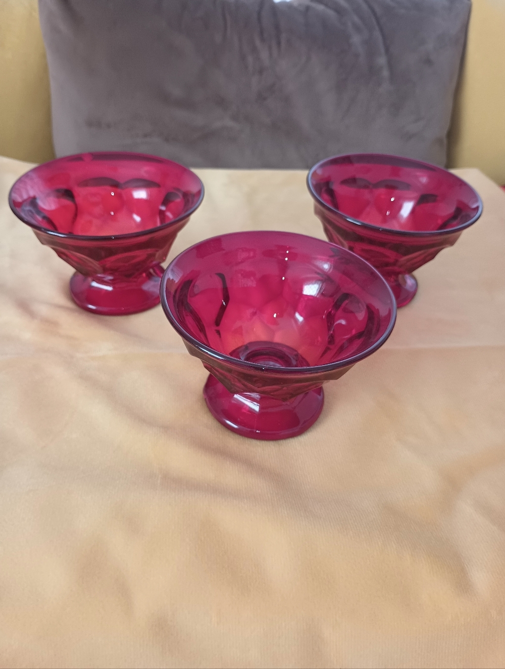 Lot Of Four Ruby Red Glass Dishes.